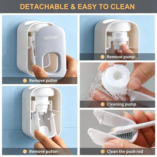 Alt view image 5 of 5 - Automatic Toothpaste Dispenser Wall Mounted for Kids and Adult 1Pcs | Automatic Toothpaste Squeezer Holder for Bathrooms