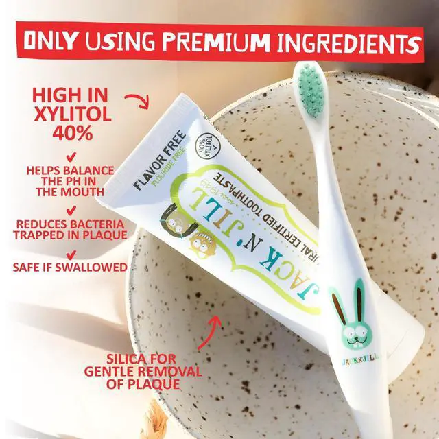 Alt view image 3 of 7 - Natural Toothpaste, Flavor Free, 1.76 oz (Pack of 1) | Fluoride Free Kids & Toddlers Toothpaste, Gently Cleans Teeth, 40% Xylitol, BPA Free, No Artificial Dyes