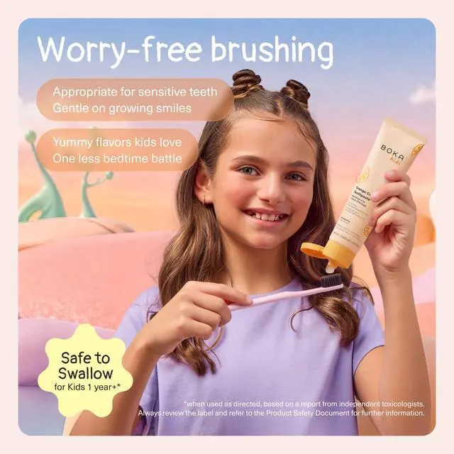Alt view image 4 of 7 - Kids Toothpaste - Fluoride Free Nano Hydroxyapatite Toothpaste | Kids Oral Care - Orange Cream - 4 Oz, 1PK