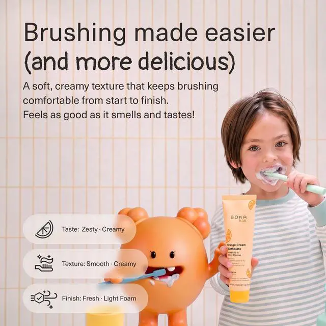 Alt view image 3 of 7 - Kids Toothpaste - Fluoride Free Nano Hydroxyapatite Toothpaste | Kids Oral Care - Orange Cream - 4 Oz, 1PK
