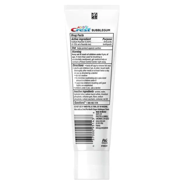 Alt view image 7 of 7 - Kid's Cavity Protection Flavor Toothpaste Gel Formula, Bubblegum, 4.2 Ounce