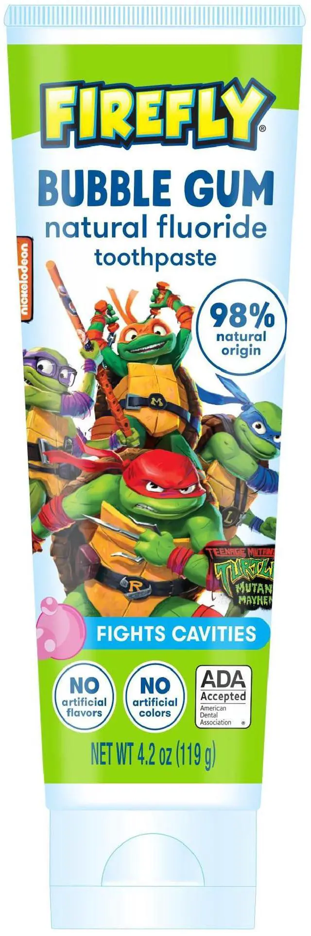 Main image of Kids Anti-Cavity Natural Fluoride Toothpaste, TMNT, Bubble Gum Flavor, ADA Accepted, 4.2 OZ