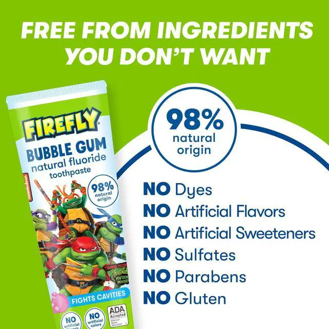 Alt view image 3 of 7 - Kids Anti-Cavity Natural Fluoride Toothpaste, TMNT, Bubble Gum Flavor, ADA Accepted, 4.2 OZ
