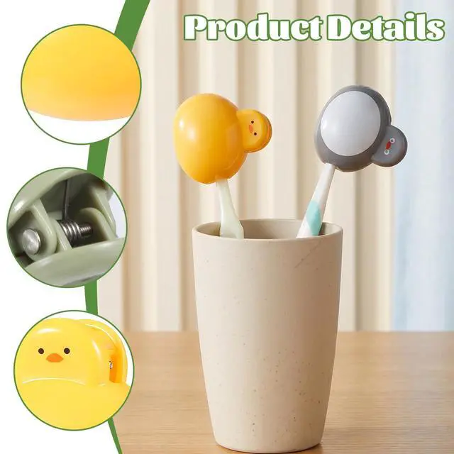 Alt view image 3 of 7 - 3 Pcs Cartoon Tooth Brush Covers, Portable Travel Toothbrush Covers Caps | with Penguin, Duck, and Turtle Designs Tooth Brush Cover Cap Cute Toothbrush Cap for Manual & Electric Daily Use Or Travel