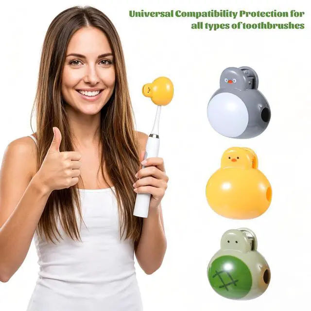 Alt view image 4 of 7 - 3 Pcs Cartoon Tooth Brush Covers, Portable Travel Toothbrush Covers Caps | with Penguin, Duck, and Turtle Designs Tooth Brush Cover Cap Cute Toothbrush Cap for Manual & Electric Daily Use Or Travel