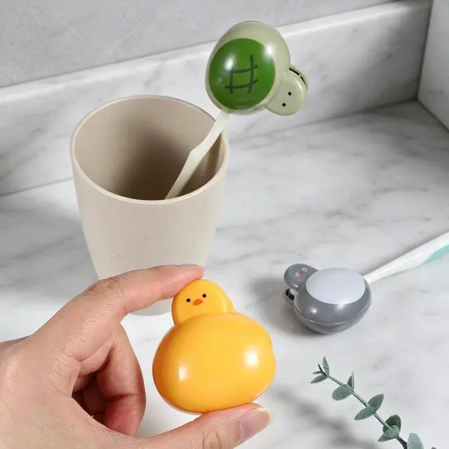 Alt view image 7 of 7 - 3 Pcs Cartoon Tooth Brush Covers, Portable Travel Toothbrush Covers Caps | with Penguin, Duck, and Turtle Designs Tooth Brush Cover Cap Cute Toothbrush Cap for Manual & Electric Daily Use Or Travel