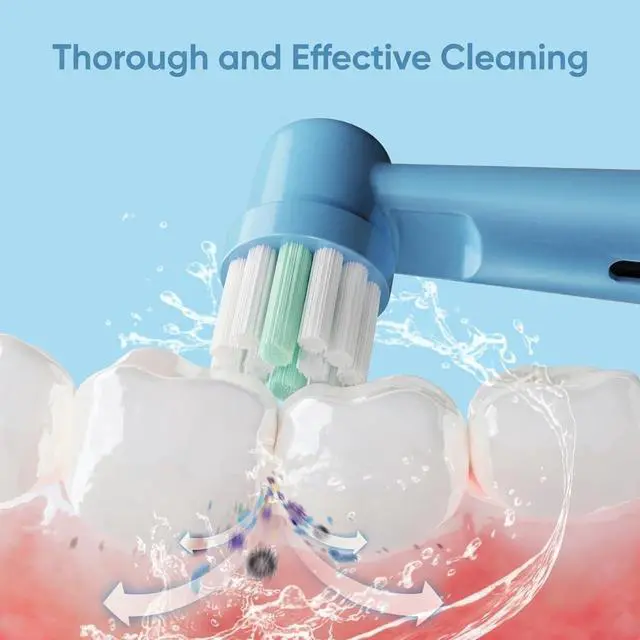 Alt view image 3 of 5 - Replacement Brush Heads Compatible with Oral-B Electric Toothbrush | Gentle Soft Bristles for Children, Fits Professional Care/Pro Health/3D Excel/D16/D20/D25/D30 OC18, 4-Pack Color Coded