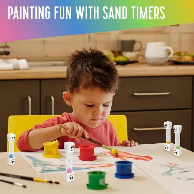 Alt view image 7 of 7 - 2 Minute Toothbrush Sand Timer for Kids, Sand Timer Smiley Acrylic Hourglass Teeth Brushing Timer for Kids Boys and Girls, Oral Hygiene Party Favors, Set of2, Blue, Pink
