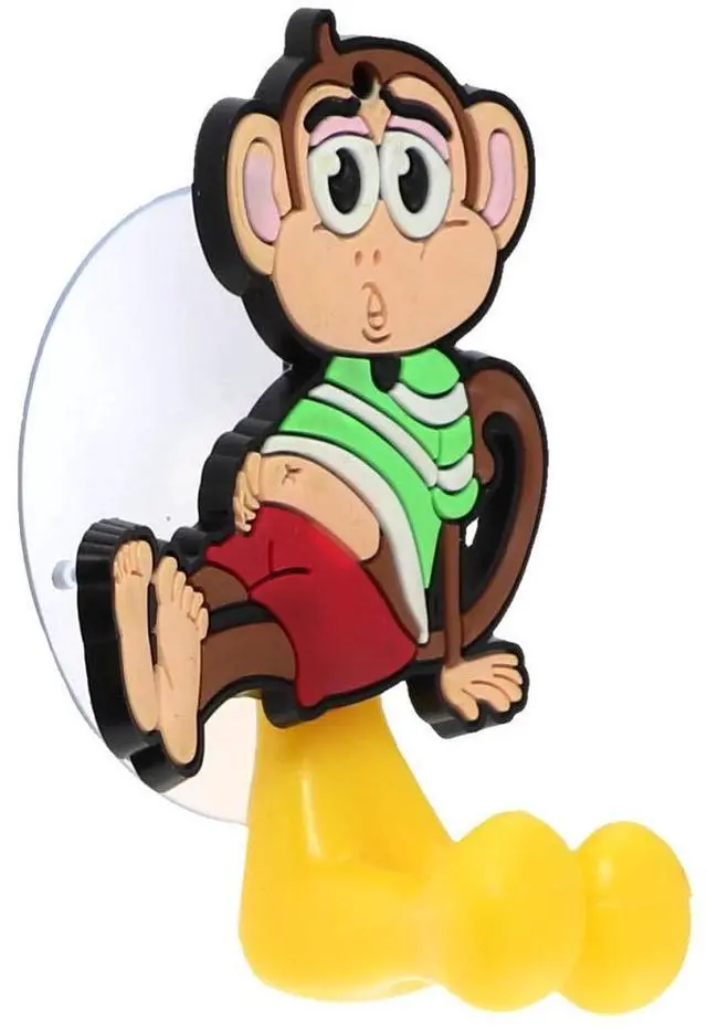 Main image of Monkey Suction Toothbrush Holder for Mirror Wall - Yellow
