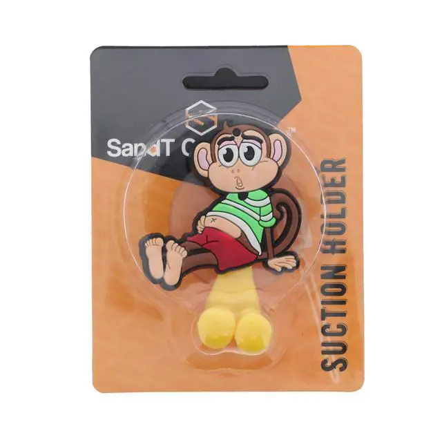 Alt view image 2 of 3 - Monkey Suction Toothbrush Holder for Mirror Wall - Yellow
