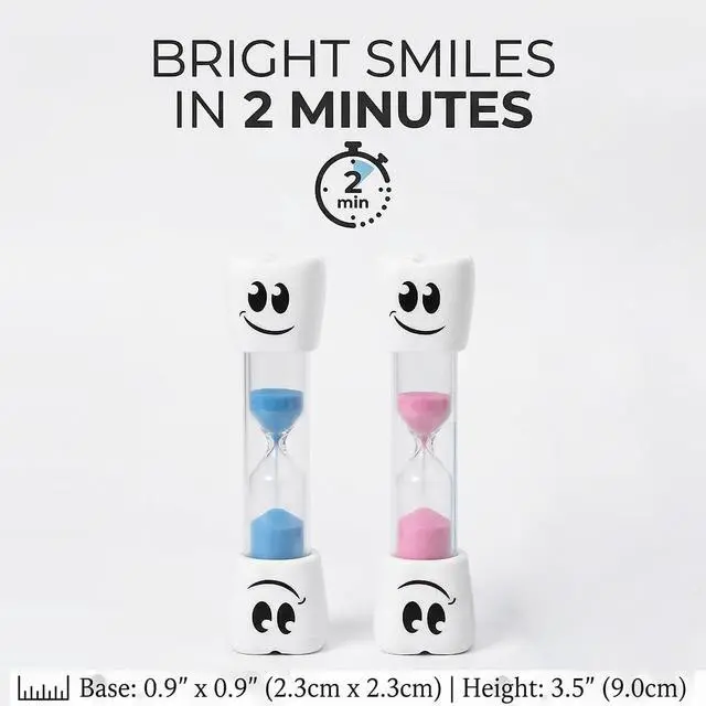 Alt view image 4 of 4 - 2-Pack 2-Minute Sand Toothbrush Timers Assorted Color Sand Hourglass for Tooth Brushing, Kids & Adults, Toothbrush Sand Timer for Daily Oral Care, (Blue+Pink (2 MIN))