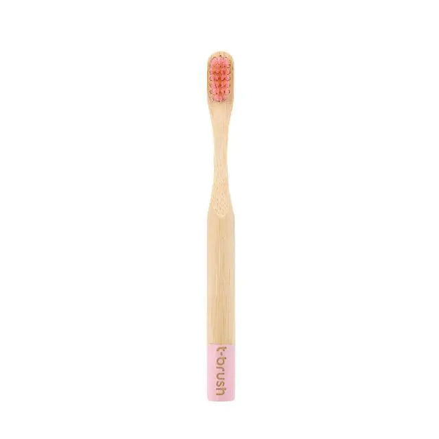 Alt view image 3 of 7 - Kids Bamboo Toothbrush - Pink Colour - Cute Fun Toothbrush