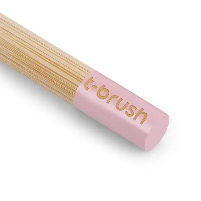 Alt view image 7 of 7 - Kids Bamboo Toothbrush - Pink Colour - Cute Fun Toothbrush