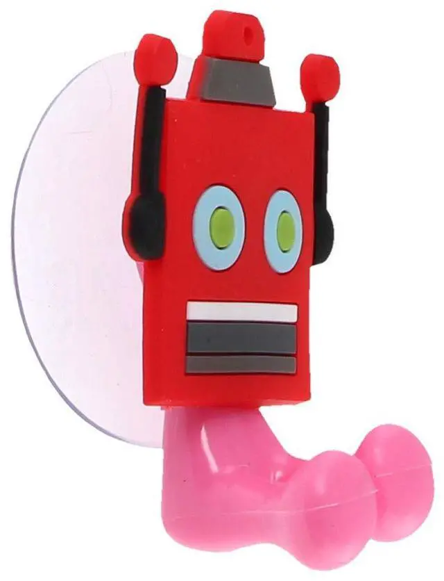 Main image of Mustache Suction Toothbrush Holder for Mirror Wall - Pink