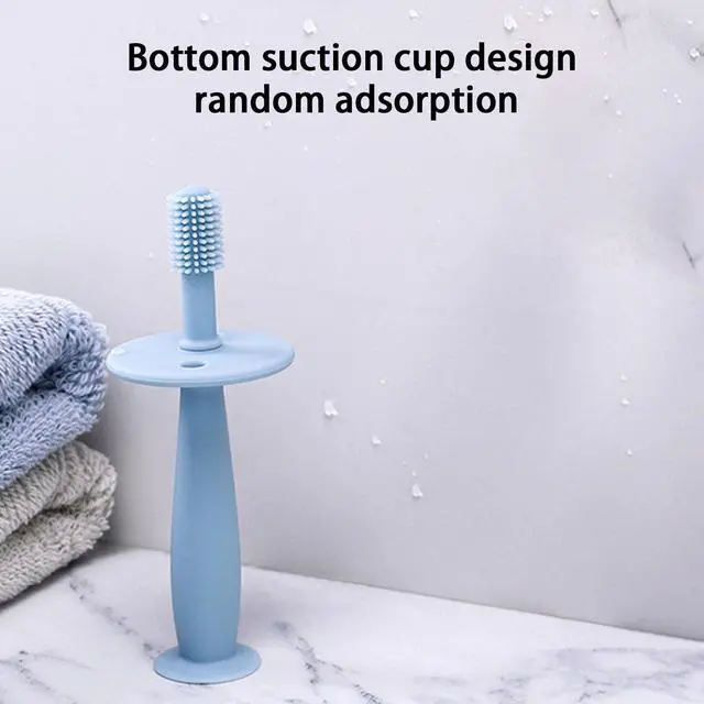 Alt view image 5 of 7 - Baby Teether Toothbrush - 360 Degree Silicone Teething Toy with Suction Base, Soft Toddler Pacifier, Gum Massager Newborns, Infant Hygiene and Soothing Teether | for Babies 6-12 Months