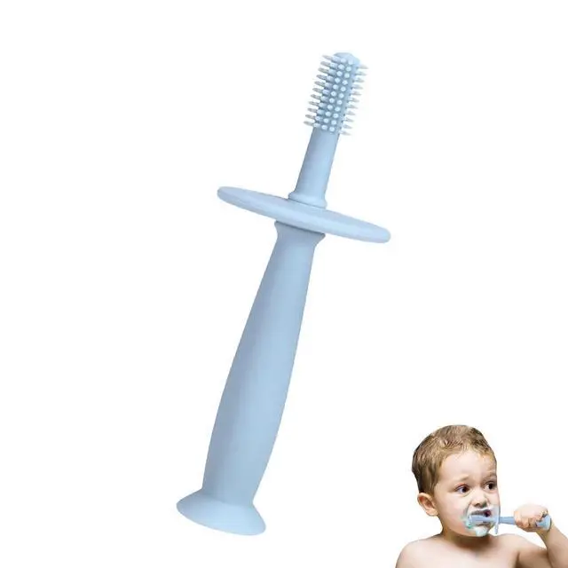 Alt view image 6 of 7 - Baby Teether Toothbrush - 360 Degree Silicone Teething Toy with Suction Base, Soft Toddler Pacifier, Gum Massager Newborns, Infant Hygiene and Soothing Teether | for Babies 6-12 Months