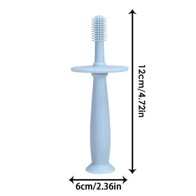 Alt view image 7 of 7 - Baby Teether Toothbrush - 360 Degree Silicone Teething Toy with Suction Base, Soft Toddler Pacifier, Gum Massager Newborns, Infant Hygiene and Soothing Teether | for Babies 6-12 Months