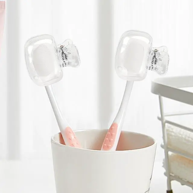 Alt view image 3 of 7 - Tooth Brush Cover Portable Dustproof Protector | Electric Toothbrush Head Cover for Home Bathroom Travel Camping Hotel Dorm Family Girls