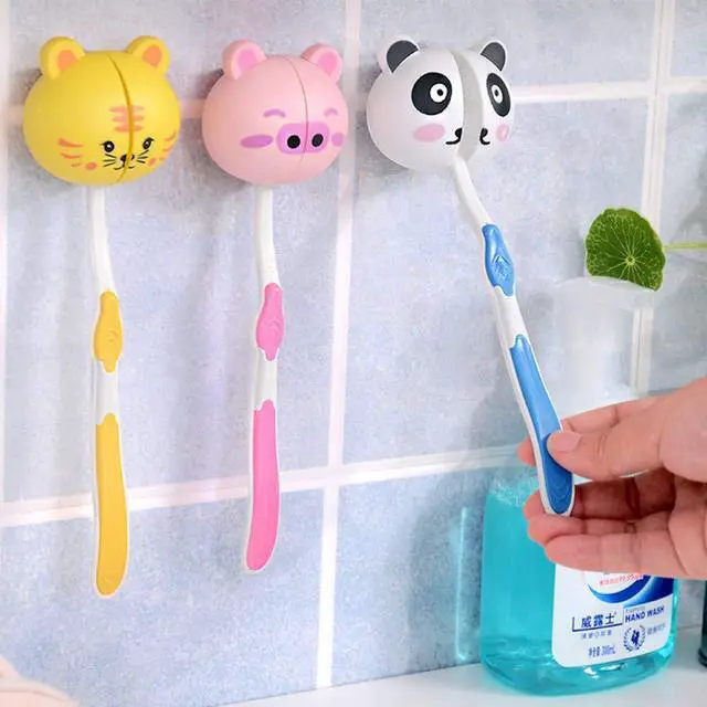 Alt view image 2 of 5 - Colorful Toothbrush Holder,Cute Cartoon Animal Toothbrush Holder with Suction Cup,Kids Toothbrush Holder,Suction Cup Hook 1 Pcs