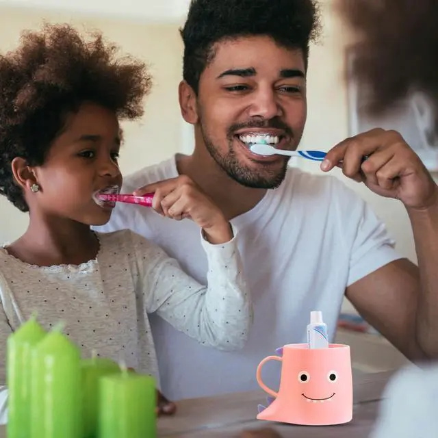 Alt view image 3 of 7 - Dinosaur Toothbrush Cup Comfortable Multifunctional Mouthwash Cup | Thickened Bathroom Accessories for Girls Boys Kids Children Students Teens Dormitory Home Apartment Washroom Countertop