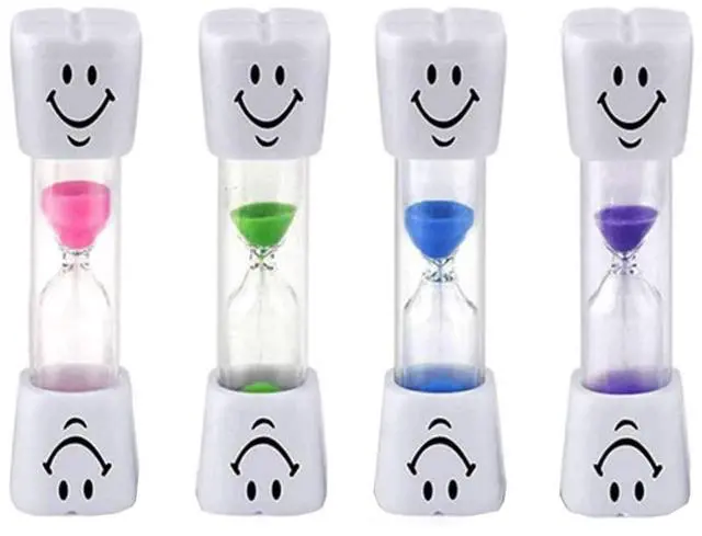 Main image of 4 Pcs Toothbrush Timer for Kids 3 Minute Sand Hourglass Timer | Colorful visual timer helps kids build brushing habits, ideal for tooth brushing, learning and daily routines