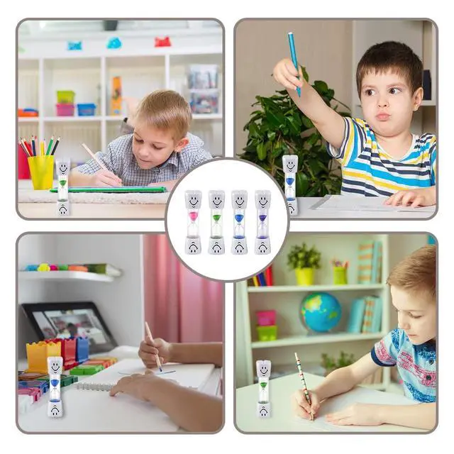 Alt view image 2 of 7 - 4 Pcs Toothbrush Timer for Kids 3 Minute Sand Hourglass Timer | Colorful visual timer helps kids build brushing habits, ideal for tooth brushing, learning and daily routines