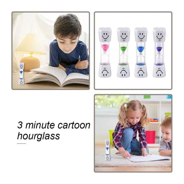 Alt view image 4 of 7 - 4 Pcs Toothbrush Timer for Kids 3 Minute Sand Hourglass Timer | Colorful visual timer helps kids build brushing habits, ideal for tooth brushing, learning and daily routines
