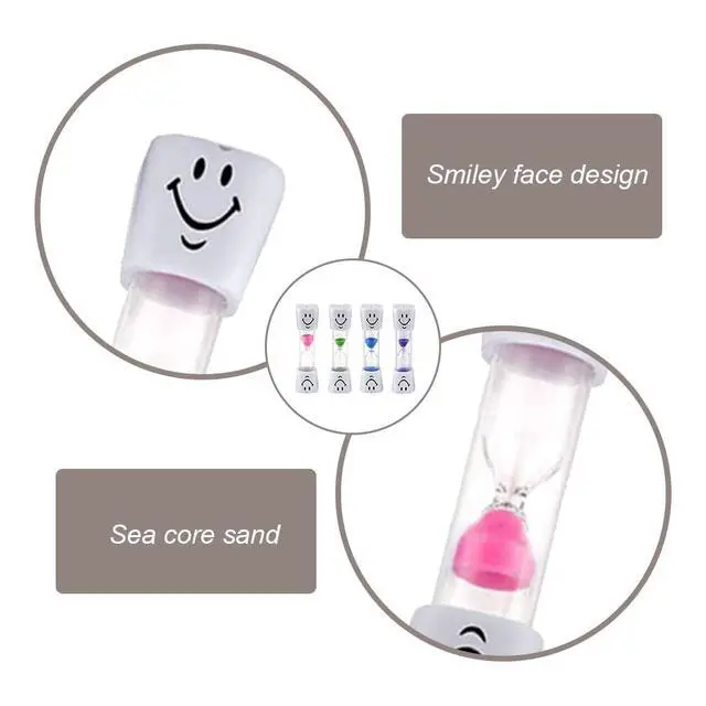 Alt view image 7 of 7 - 4 Pcs Toothbrush Timer for Kids 3 Minute Sand Hourglass Timer | Colorful visual timer helps kids build brushing habits, ideal for tooth brushing, learning and daily routines