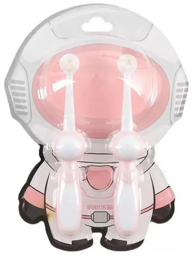 Main image of 2PCS Astronaut Kids Toothbrush | Soft Bristle Toothbrushes for Kids | Ages 3-10 | BPA-Free (Pink)