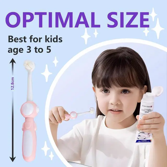 Alt view image 4 of 7 - 2PCS Astronaut Kids Toothbrush | Soft Bristle Toothbrushes for Kids | Ages 3-10 | BPA-Free (Pink)