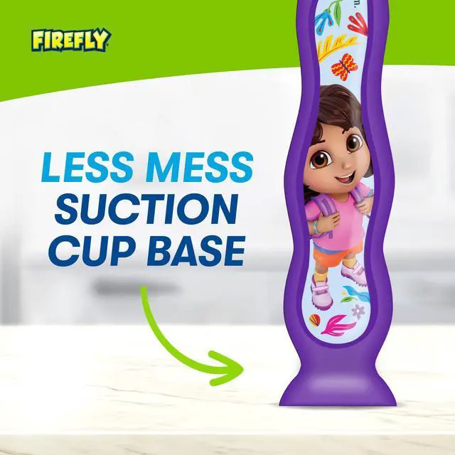 Alt view image 5 of 6 - Manual Toothbrush for Kids with Suction Cup, Dora the Explorer, Soft Bristle, 2 Toothbrushes +1 Cover