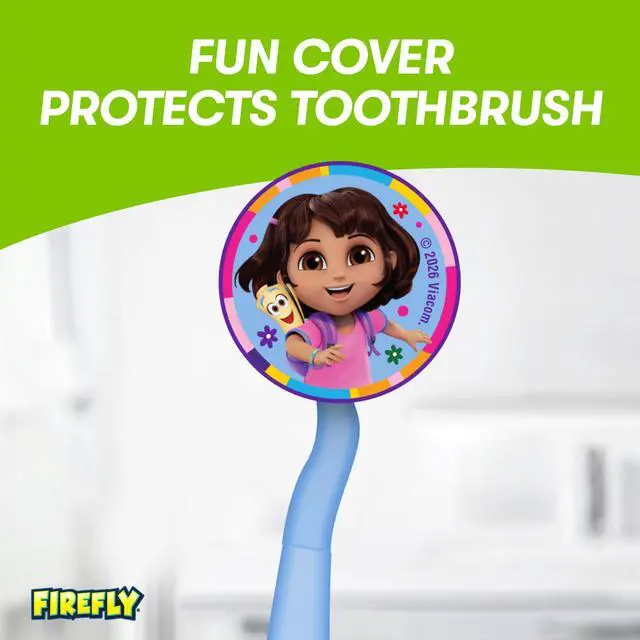 Alt view image 6 of 6 - Manual Toothbrush for Kids with Suction Cup, Dora the Explorer, Soft Bristle, 2 Toothbrushes +1 Cover