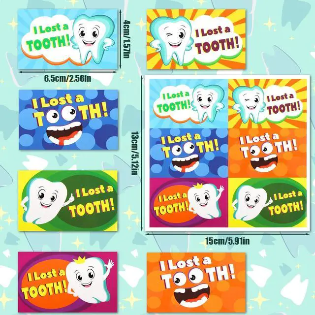 Alt view image 2 of 4 - 60pcs I, Cute Tooth Stickers Lost Tooth Stickers Lovely Dental Stickers Dental Stickers for Kids Lost Tooth Decoration Stickers for Kids Toothbrush Cup Decoration