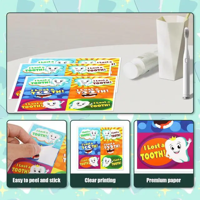 Alt view image 4 of 4 - 60pcs I, Cute Tooth Stickers Lost Tooth Stickers Lovely Dental Stickers Dental Stickers for Kids Lost Tooth Decoration Stickers for Kids Toothbrush Cup Decoration