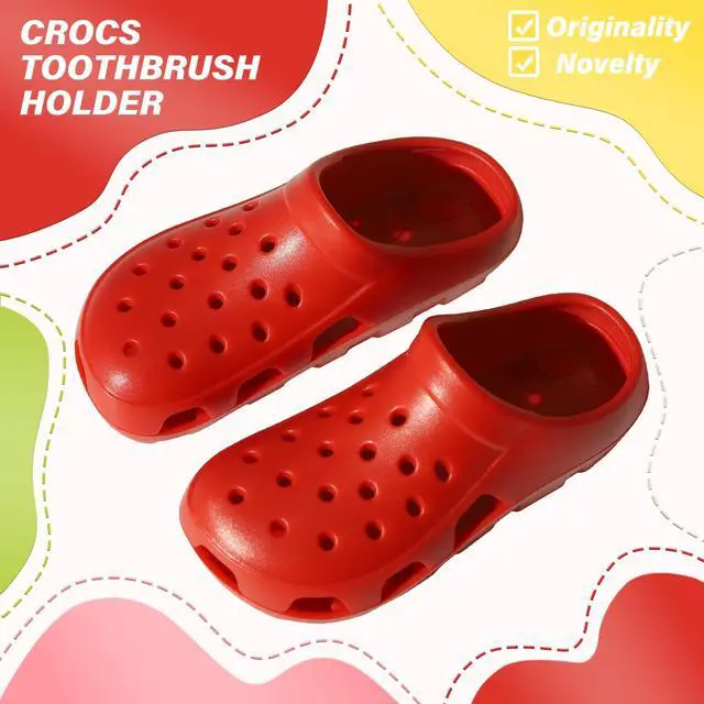 Alt view image 5 of 7 - Wall Mounted Toothbrush Holder, Red Multi-Purpose Fun Cave Shoe Inspired Bathroom Organizer, Self-Adhesive Toothbrush Storage for Family, Bathroom Office Desk Dressing Table Organizer 2 PCS