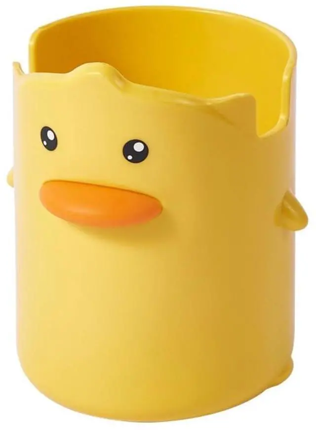Main image of Cartoon Multi-Purpose Storage Box Pen Holder Toothbrush Holder Phone Rack (Yellow, 4.29 x 3.51 x 3.12 inches)