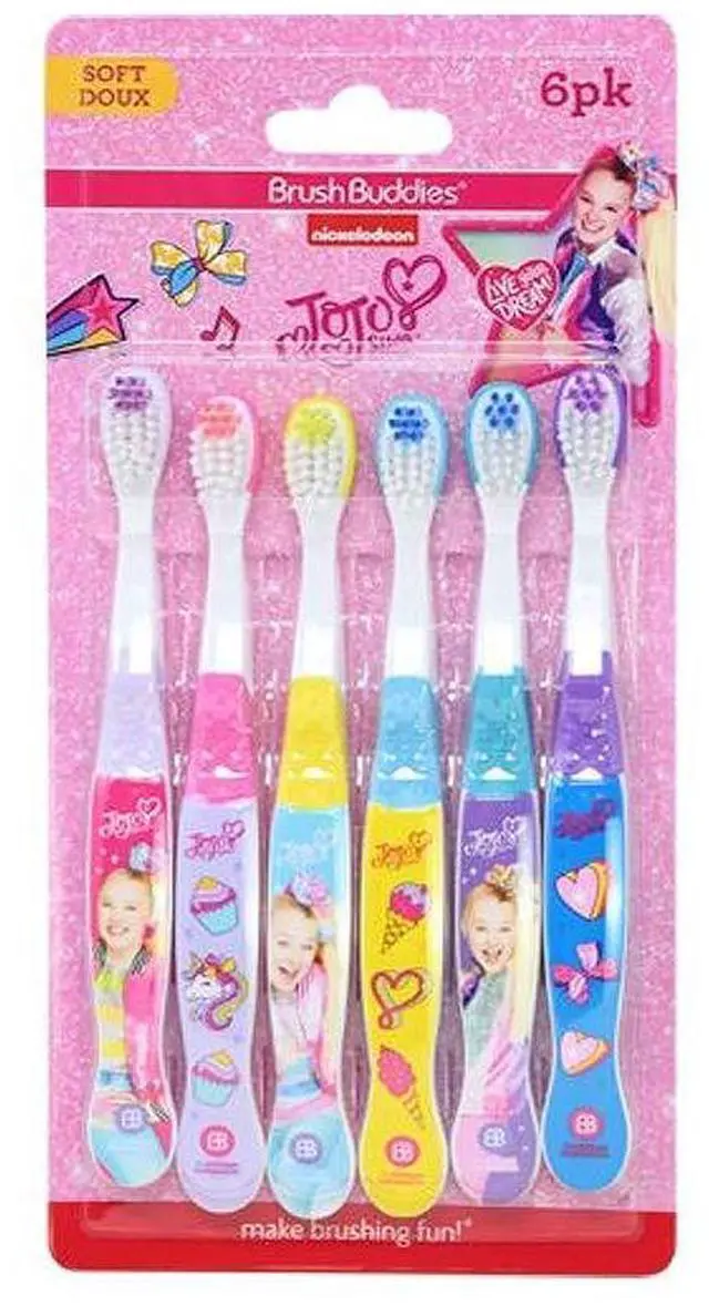Main image of Brush Buddies Kids Toothbrush Set, 6-Pack Soft Bristles, Small Size Toothbrushes Designed for Toddlers and Young Children Ages 2-4 Colorful and Fun Oral Care for Kids