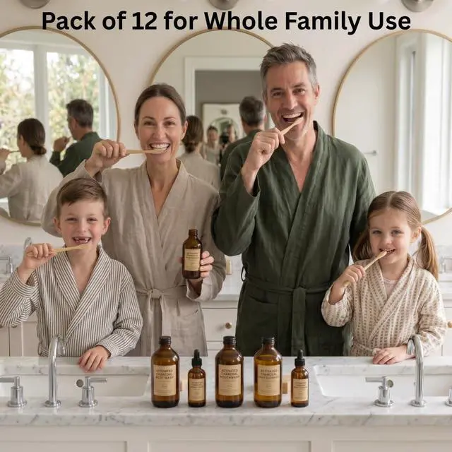 Alt view image 6 of 7 - Bamboo Toothbrush Set, 12Pack EcoFriendly Soft Bristle Brushes with Biodegradable Wooden Handles, Natural Oral Care for Adults & Kids, TravelReady