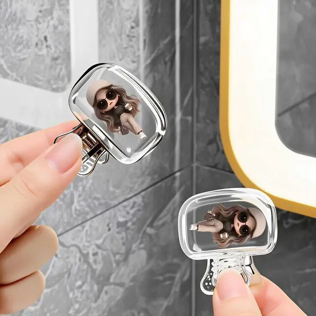 Alt view image 3 of 6 - 2pcs Toothbrush Covers Caps,Girl with Coffee 1.57x1.57inch Tooth Brush Protector Coverings Clips Portable Plastic Tooth Brush Head Case for Household Travel, Business, Camping, School, Home