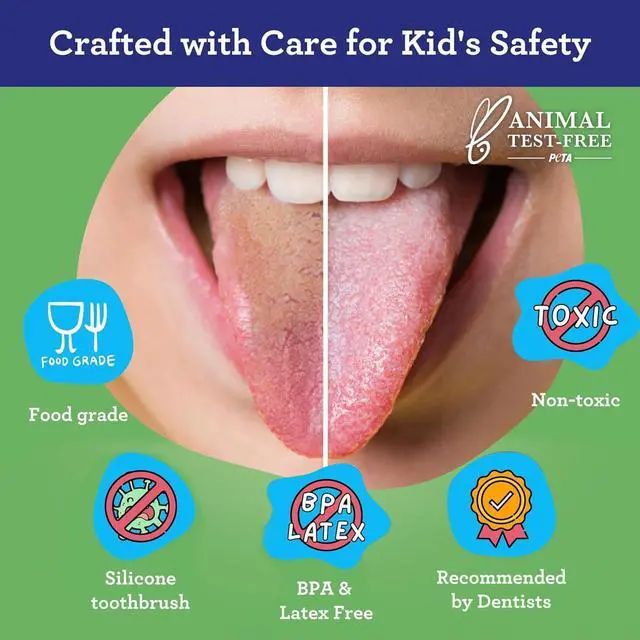 Alt view image 6 of 7 - Kids Tongue Scraper (2-Pack) with Travel Case, Stainless Steel, Aids in Fresh Breath - Travel-Friendly Tongue Cleaner (Green/Pink/Orange) | 420 Medical Grade Stainless Steel Scrapers|Promotes Fresh