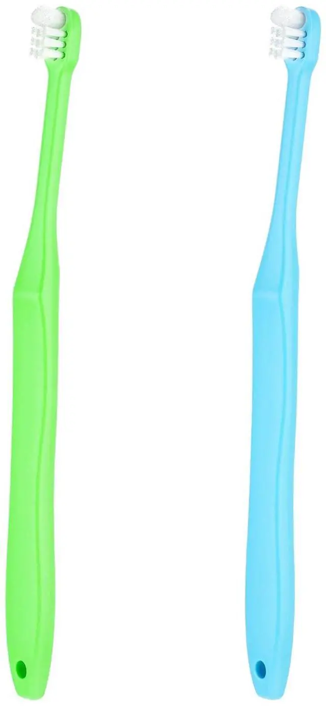 Main image of 2 Pieces Tuft Toothbrush Small Head End Tapered Interdental Interspace Nursing Soft Tiny Toothbrush Orthodontic Periodontal Dental Products(Blue + Green)