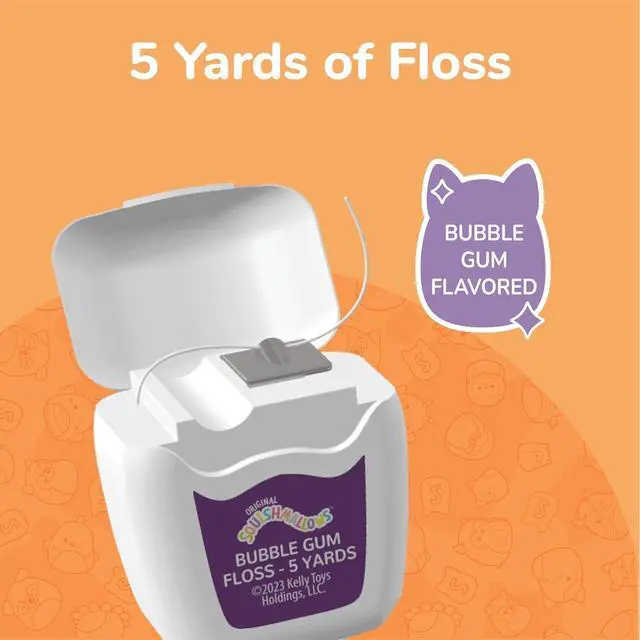 Alt view image 4 of 7 - Squishmallows Toothbrush Travel Kit, Dental Kit with Toothbrush, Tongue Scraper, and Floss