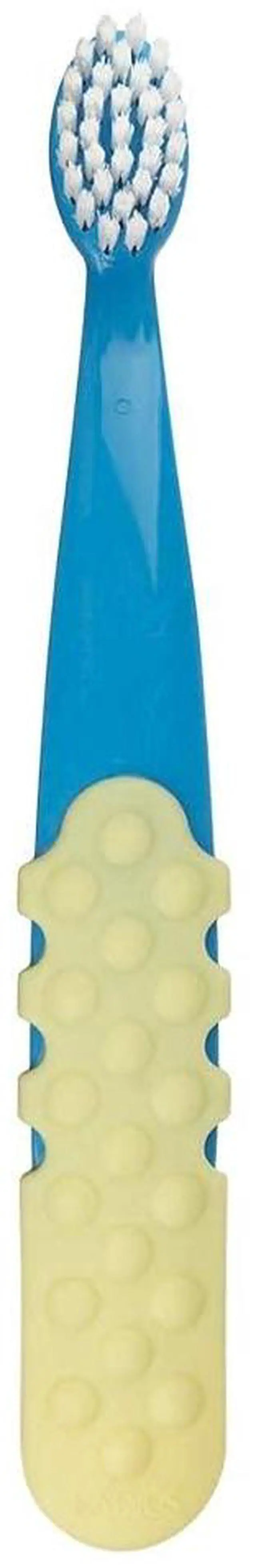 Main image of Totz Plus Brush Kids Toothbrush Silky Soft BPA Free ADA Accepted Designed for Delicate Teeth & Gums for Children 3 Years & Up - BlueYellow - Pack of 1