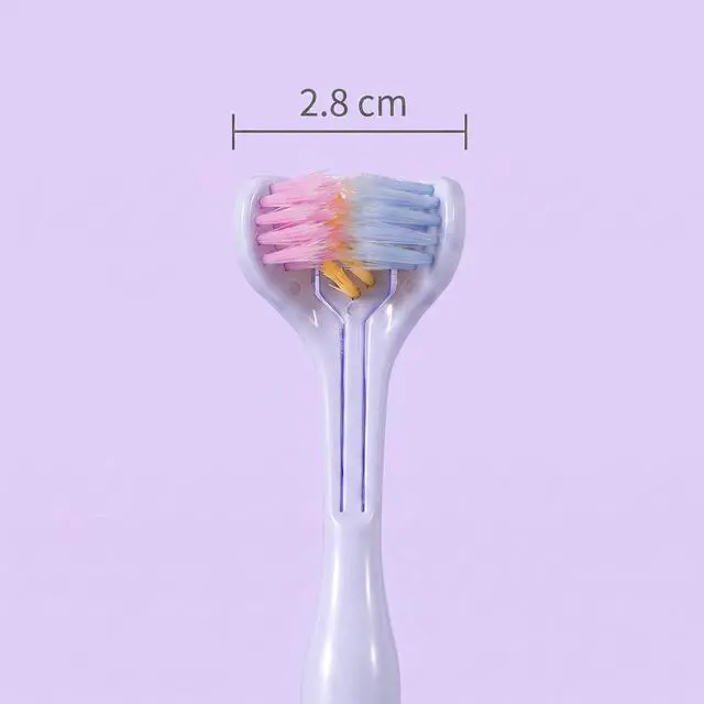 Alt view image 3 of 7 - 1Pc Three-Sided Soft Hair Toothbrush, Effective Wrap-Around Design, Deeply and Thoroughly to Clean Teeth and Gums, Manual Toothbrushes Suitable for Adults and Children Oral Care, Manual Toothbrushes