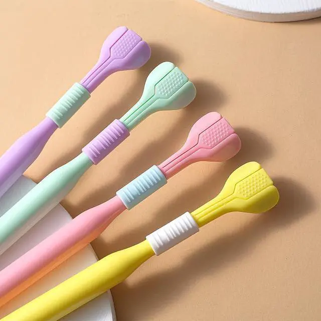 Alt view image 7 of 7 - 1Pc Random Color Three-Sided Soft Hair Toothbrush,Toothbrush Medium,Effective Wrap-Around Design,Deeply and Thoroughly To Clean Teeth and Gums,Manual Toothbrushes Suitable for Adults And Children