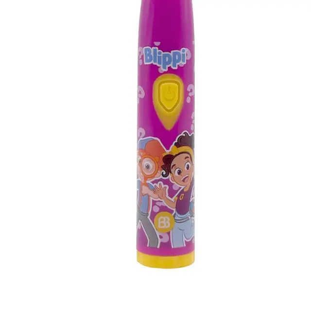 Alt view image 2 of 5 - Blippi Electric Toothbrush for Kids, Battery Powered Sonic Toothbrush, Soft Bristles, Childrens Toothbrush for Boys & Girls, Toddler Oral Care, Blippi Character Design (Purple)