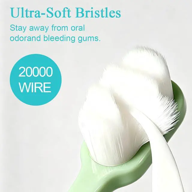 Alt view image 2 of 7 - 8 PCS Soft Toothbrushes for Adults, Nano Toothbrushes with 20000 Soft Floss Bristle for Gum Care, Deep Cleaning, Micro Bristle Toothbrush for Pregnant Women, Elderly, Kid, Protect Fragile Gums