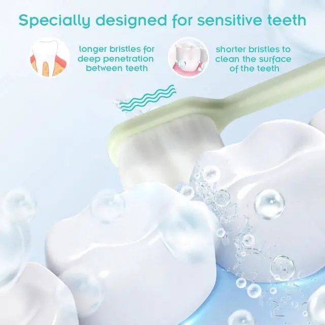 Alt view image 3 of 7 - 8 PCS Soft Toothbrushes for Adults, Nano Toothbrushes with 20000 Soft Floss Bristle for Gum Care, Deep Cleaning, Micro Bristle Toothbrush for Pregnant Women, Elderly, Kid, Protect Fragile Gums