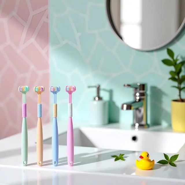 Alt view image 7 of 7 - 2 Pcs Random Color Three-Sided Soft Hair Toothbrush, Effective Wrap-Around Design, Deeply and Thoroughly to Clean Teeth and Gums, Suitable for Adults and Children Toothbrushes and Accessories