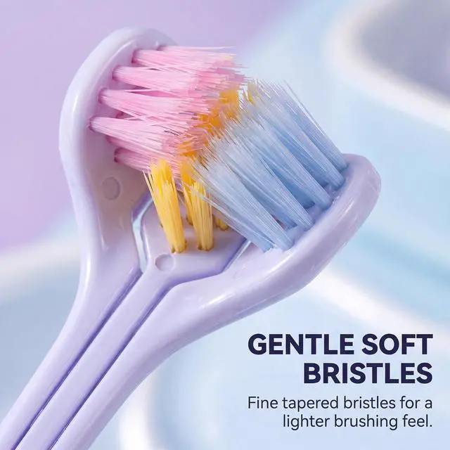 Alt view image 5 of 7 - 1Pc Three-Sided Soft Hair Toothbrush, Effective Wrap-Around Design, Deeply and Thoroughly to Clean Teeth and Gums, Manual Toothbrushes Suitable for Adults and Children Oral Care, Manual Toothbrushes
